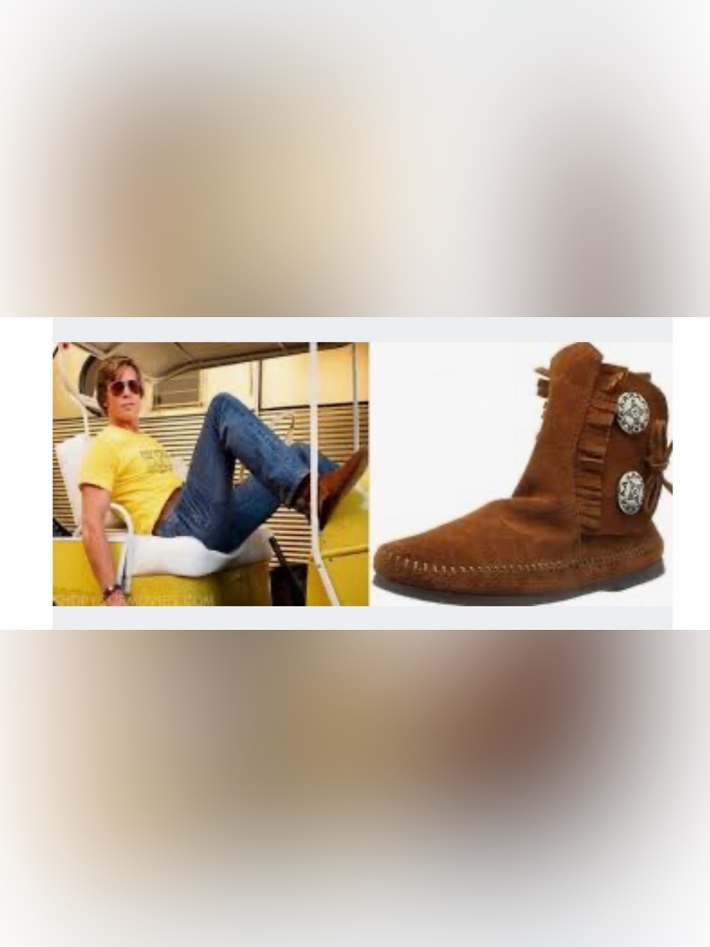 Minnetonka  2-Button Men’s Hardsole Fringe Boot Brown Suede Concho Size 10 NWOT
